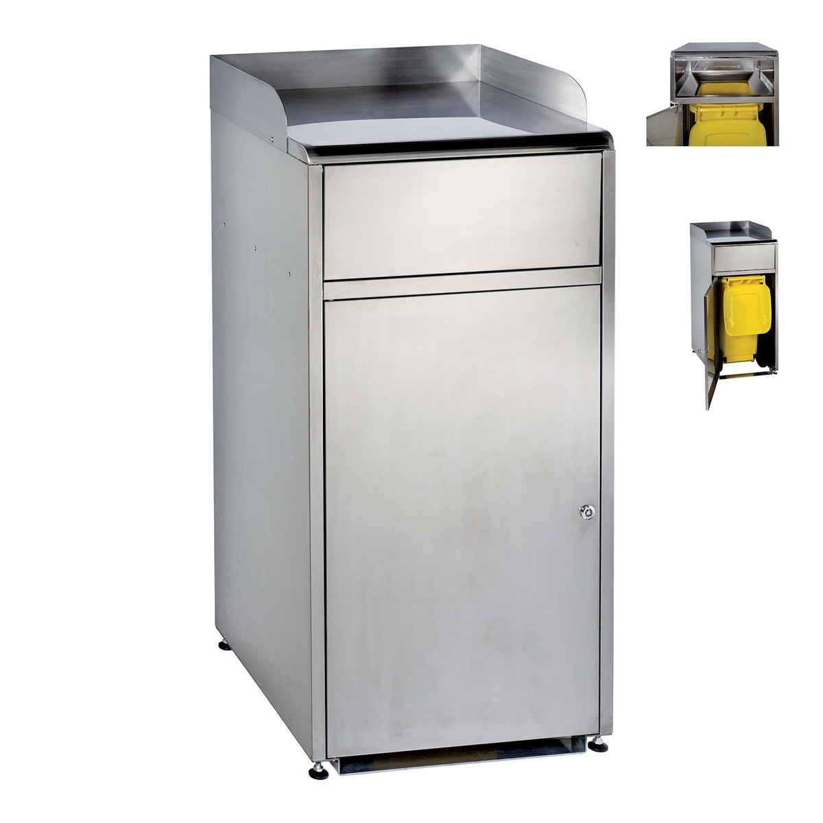 Contenitore Svuotavassoi Acciaio Inox con Coperchio Basculante 120 L