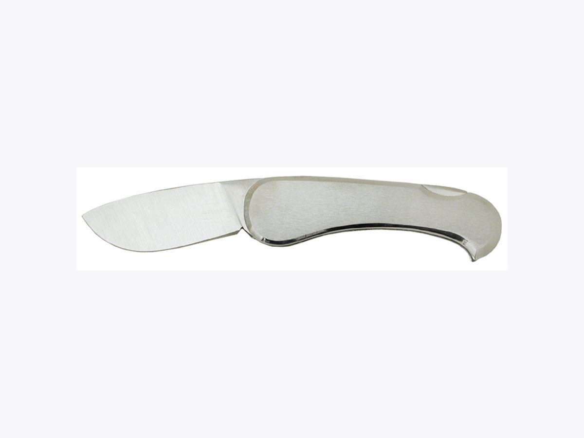 Coltello folding Canoa Cem 450 small manico acciaio stainless steel, 11 cm, Back Lock, Made in Italy