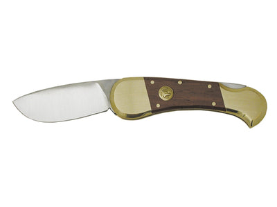 Coltello folding Canoa Cem 448 large manico legno e ottone, stainless steel, 17 cm, Back Lock, Made in Italy
