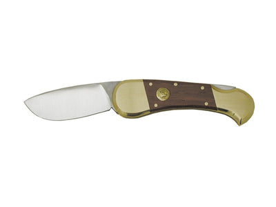 Coltello folding Canoa Cem 449 medium manico legno e ottone, stainless steel, 13,5 cm, Back Lock, Made in Italy