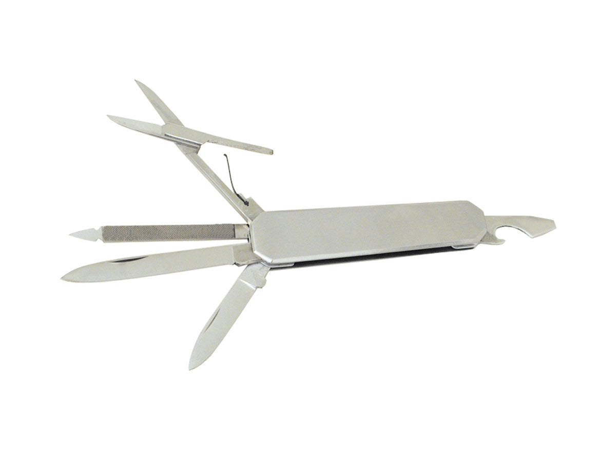 Coltello folding Cem 404 5 attrezzi manico acciaio stainless steel, 16 cm, 45 gr, Made in Italy