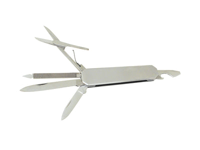 Coltello folding Cem 404 5 attrezzi manico acciaio stainless steel, 16 cm, 45 gr, Made in Italy