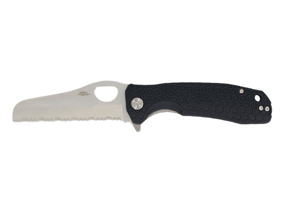 Honey Badger HB1741 Rescue Large Serrated Black