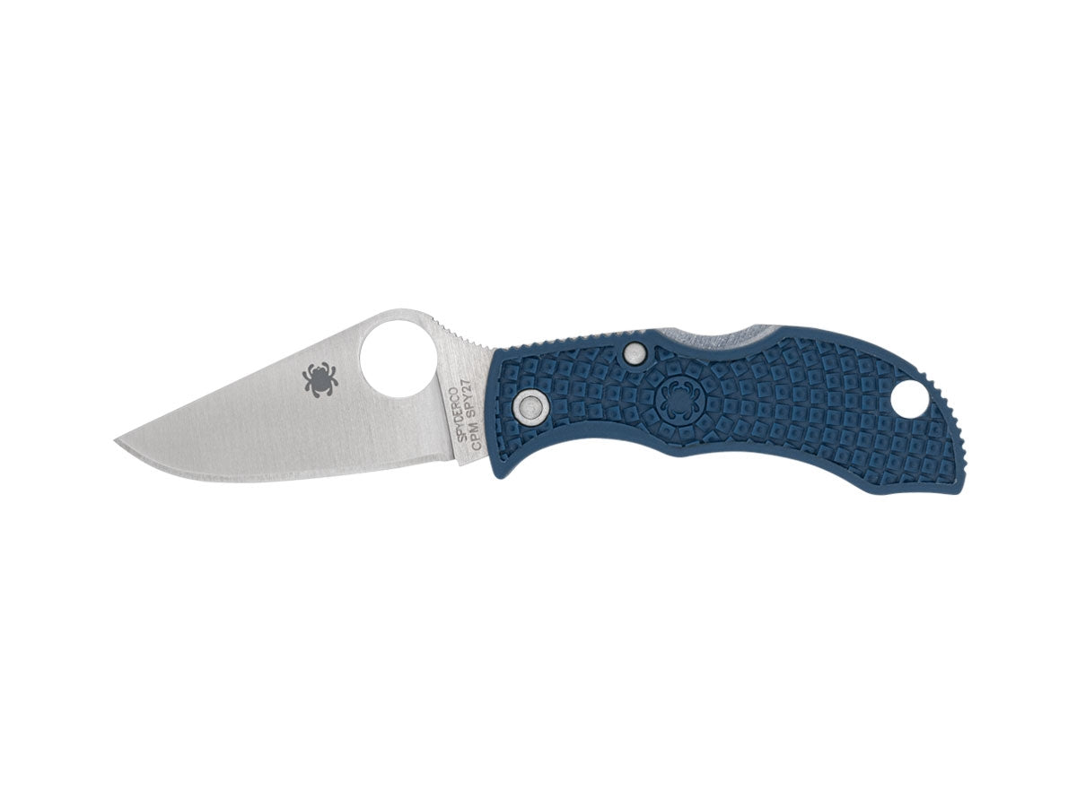Spyderco Manbug MPCBL lama CPM SPY27 Crucible Industries, manico FRN blu cobalto, Back Lock