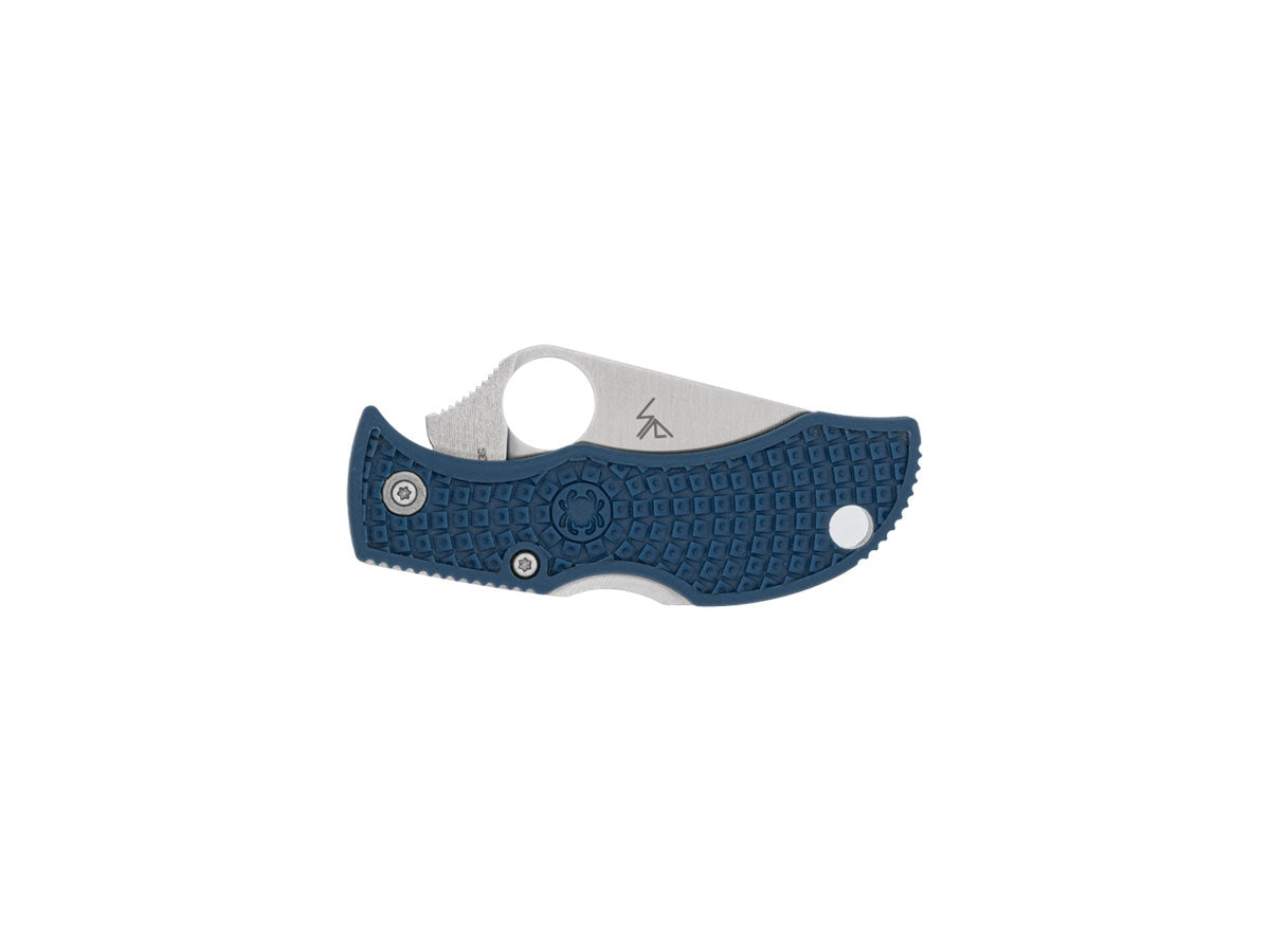 Spyderco Manbug MPCBL dettaglio lama CPM SPY27 e FRN blu cobalto portachiavi