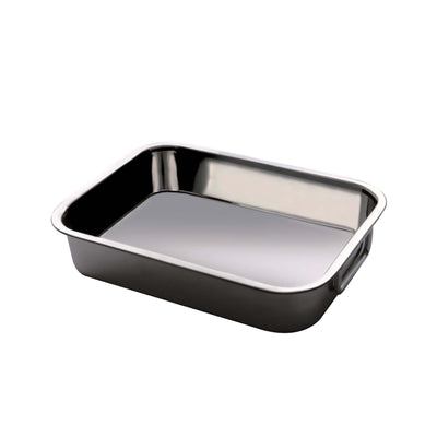 Salvinelli Tortiera Rettangolare Inox con Manici Snodabili 30x24 cm H 6