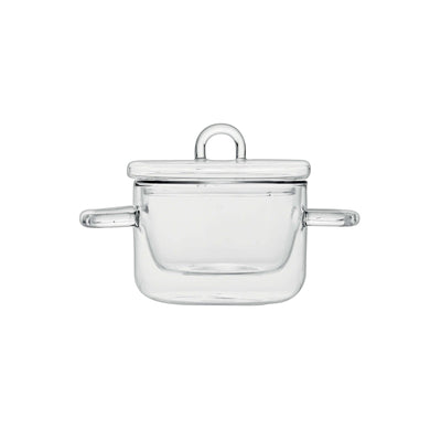 Thermic Glass Pentolino con Manici e Coperchio Vetro Borosilicato 25 cl Confezione 2 Pezzi