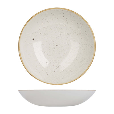 Churchill Stonecast Bianco Puntinato Piatto Fondo Ceramica Ø 31 cm 6 Pezzi