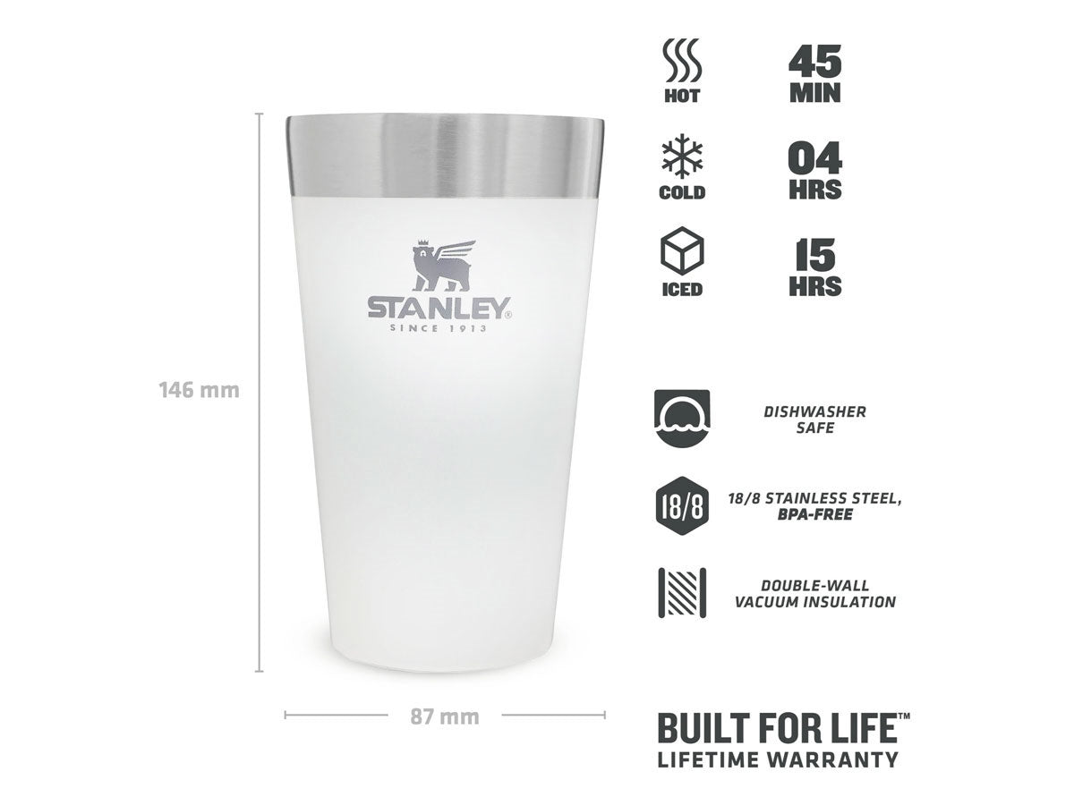 Stanley Beer Pint 470ml Frost Gloss - acciaio inossidabile isolato sottovuoto