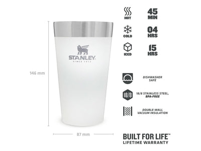 Stanley Beer Pint 470ml Frost Gloss - acciaio inossidabile isolato sottovuoto