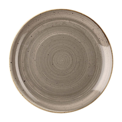 Churchill Stonecast Grigio Puntinato Piatto Piano in Ceramica 32,4 cm 6 Pezzi