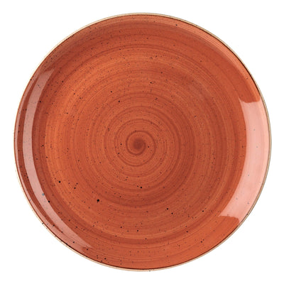 Churchill Stonecast Arancio Mattone Puntinato Piatto Piano in Ceramica 32,4 cm 6 Pezzi