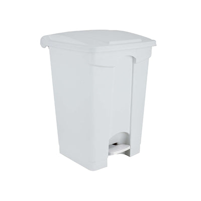 Bidone in Polietilene con Pedale e Coperchio Bianco 45 Litri 41x39 cm H 60 cm