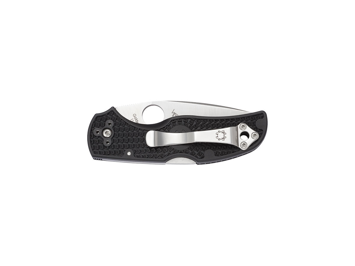 Spyderco Native 5 C41PSBK5 dettaglio lama combo FRN nero Lightweight e meccanismo Back Lock