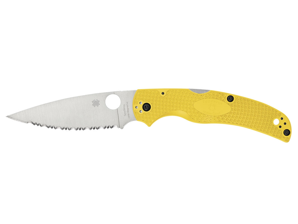 Spyderco Native Chief Salt C244SYL lama seghettata Salt anticorrosione manico FRN giallo - vista principale