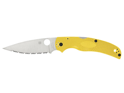 Spyderco Native Chief Salt C244SYL lama seghettata Salt anticorrosione manico FRN giallo - vista principale