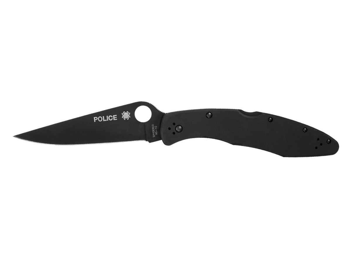 Spyderco Police C07BKP manico acciaio inossidabile, lama rivestita nera, versione tattica