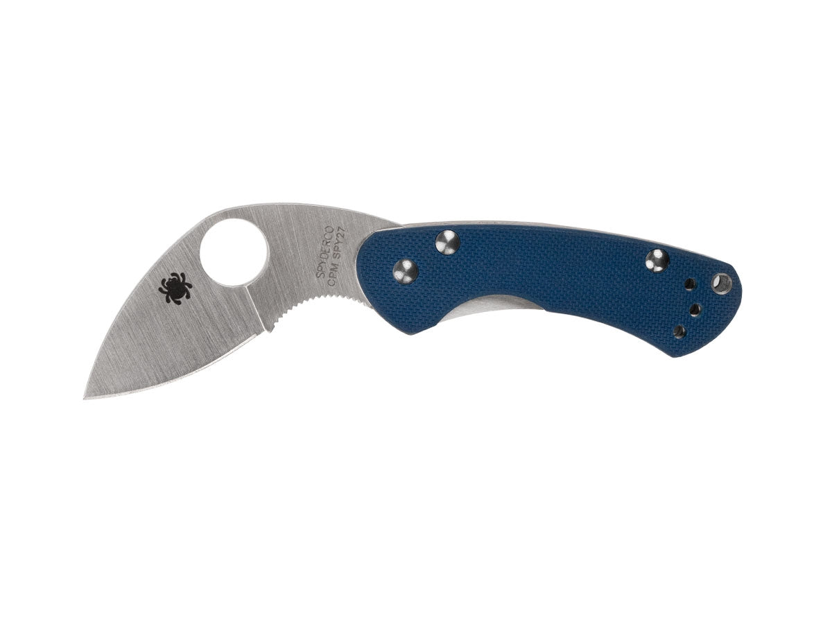 Spyderco Balance C141GPCBL lama CPM SPY27 curva piatta, manico G-10 blu cobalto