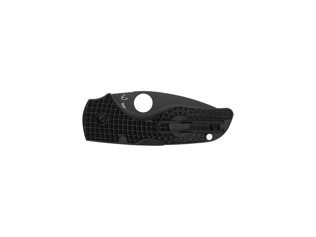 Spyderco Lil' Native C230PBBK dettaglio lama nera e guancette FRN Lightweight nero