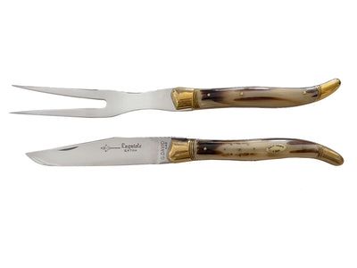 G.David Set 2 Pz Roast Service F/Horn Handle