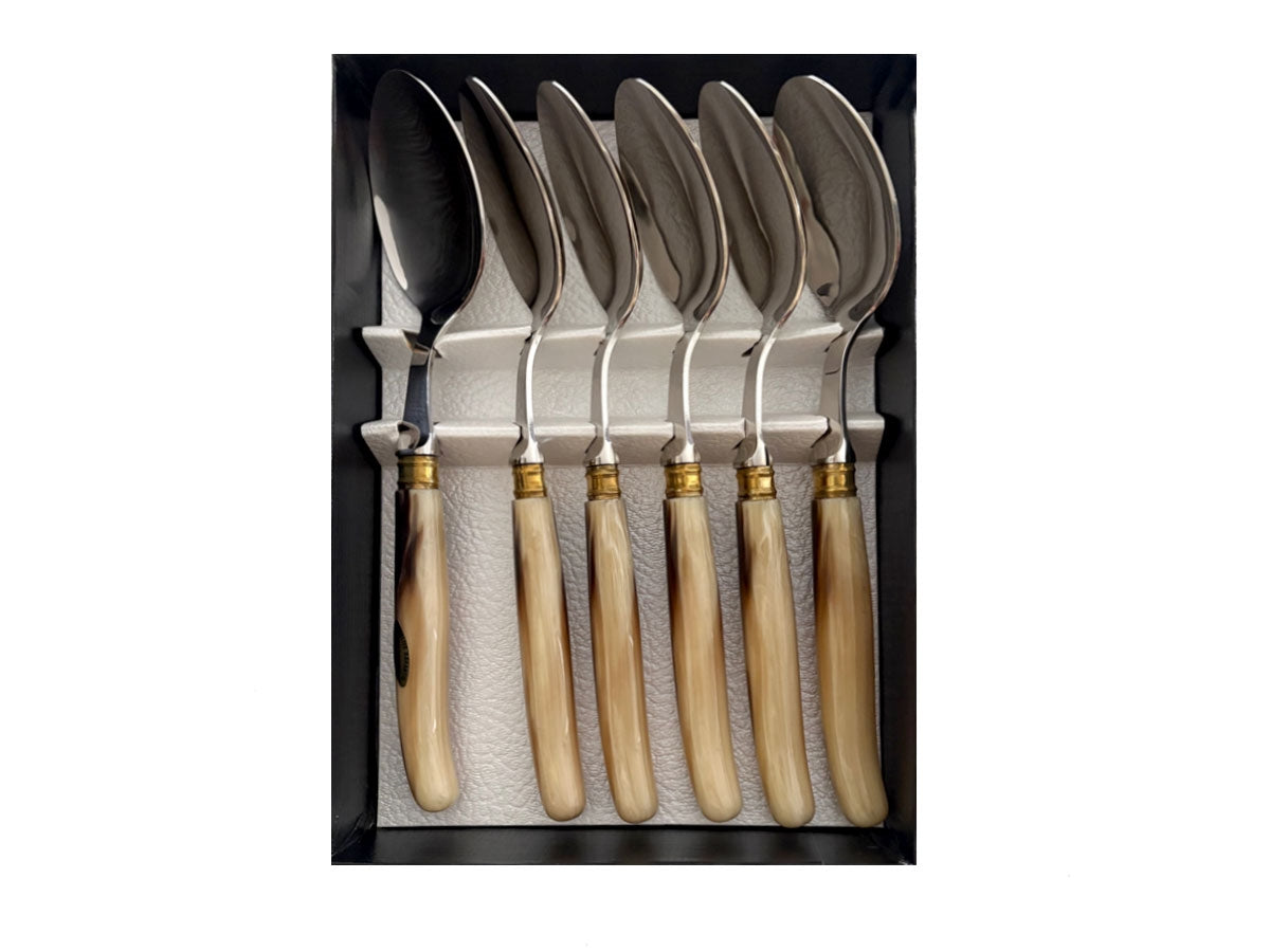 G.David Set 6 Pz Table Spoon F/Horn Handle