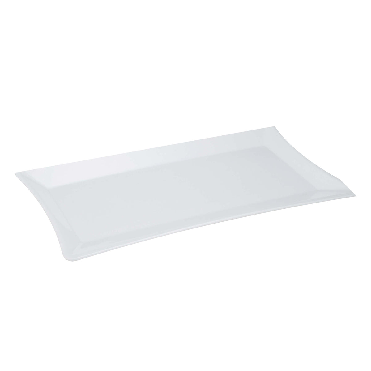 Vassoio Rettangolare Buffet in Plastica PBT Bianco 50x30 cm H 3 cm
