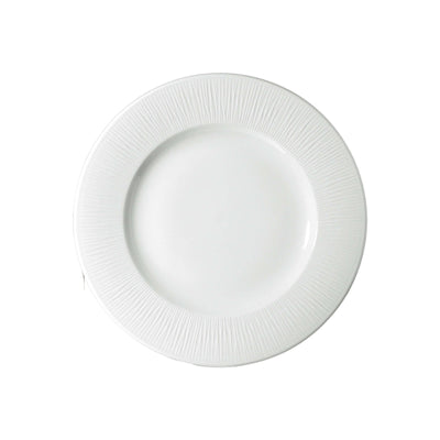 Churchill Bamboo Rilievo Bianco Piatto Piano Falda Larga in Ceramica 30,5 cm 12 Pezzi