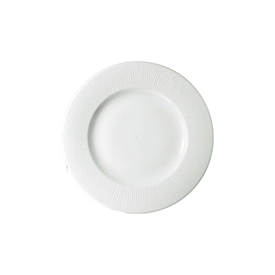 Churchill Bamboo Rilievo Bianco Piatto Piano Falda Larga in Ceramica 27,2 cm 12 Pezzi