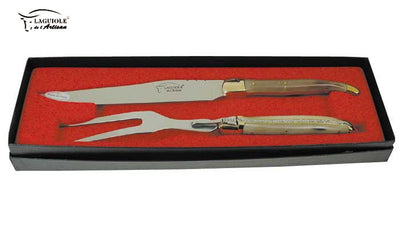 Laguiole Set Arrosto 2 Pz Manico Punta Di Corno - foto 2