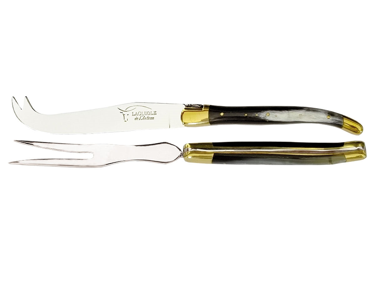 Laguiole Set Formaggio 2 Pz Manico Corno