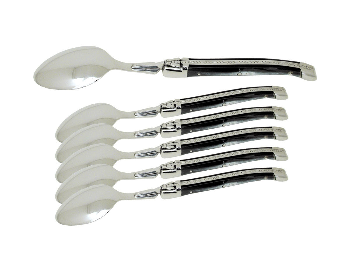 Laguiole Set Cucchiaio Tavola 6 Pz Manico Corno