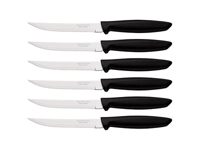Tramontina Plenus Set 6 Pz Carne Dentato (Meat Knife serr) Cm.12 23498/054 Black