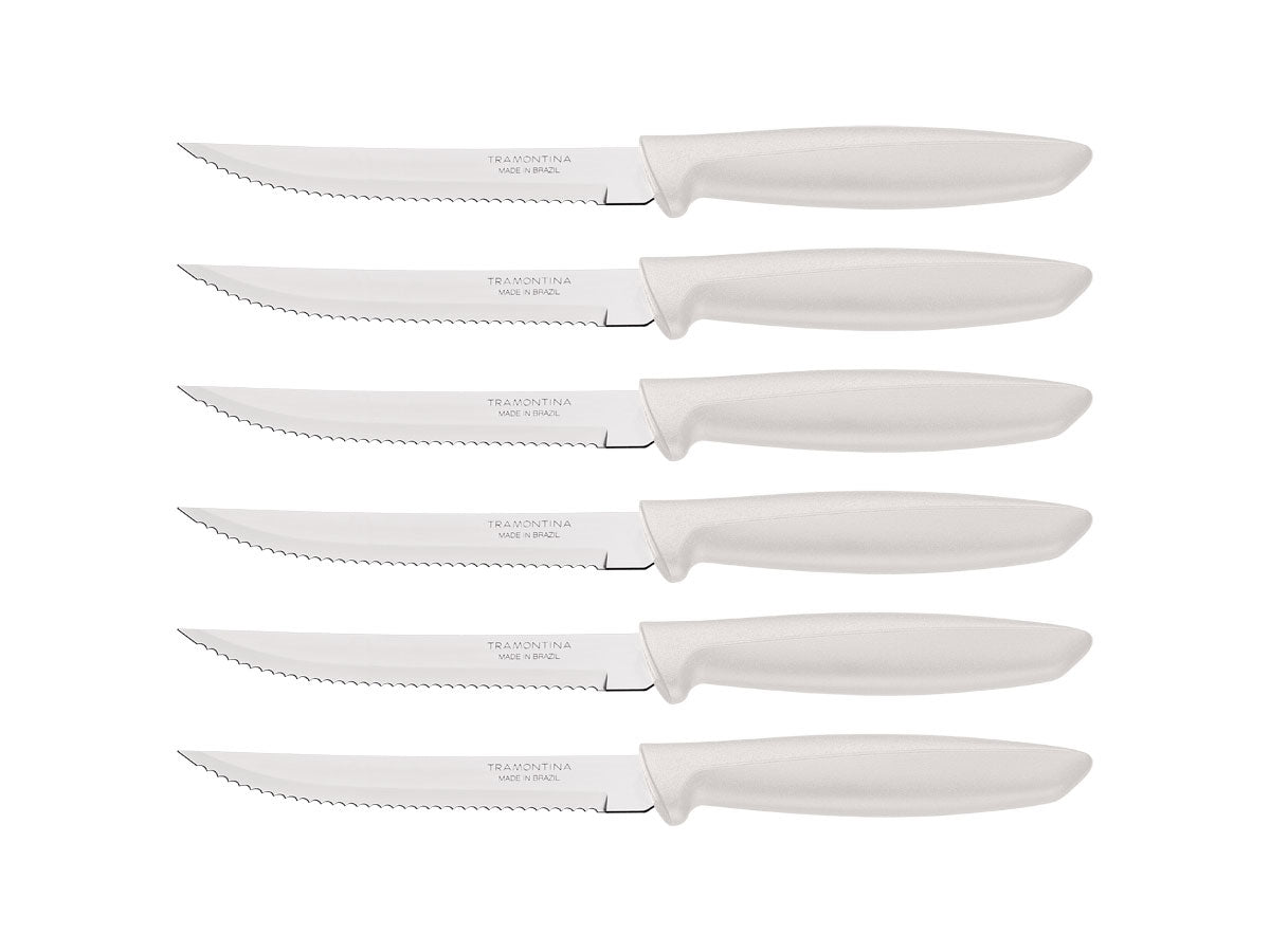 Tramontina Plenus Set 6 Pz Carne Dentato (Meat Knife serr) Cm.12 23498/354 White