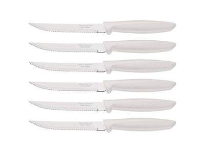 Tramontina Plenus Set 6 Pz Carne Dentato (Meat Knife serr) Cm.12 23498/354 White