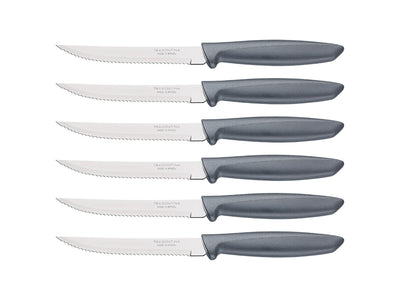 Tramontina Plenus Set 6 Pz Carne Dentato (Meat Knife serr) Cm.12 23498/654 Grey