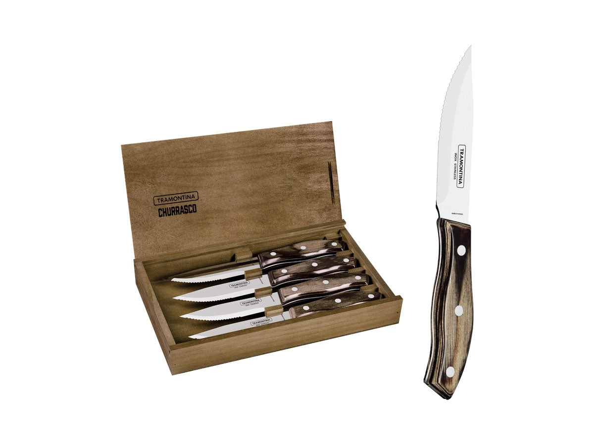 Tramontina Polywood Fsc Box Carne/Bbq 4 Pz 29899/529