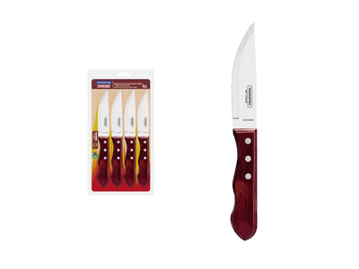 Tramontina Polywood Fsc Set Carne/Bbq 4 Pz 29899/150 Red