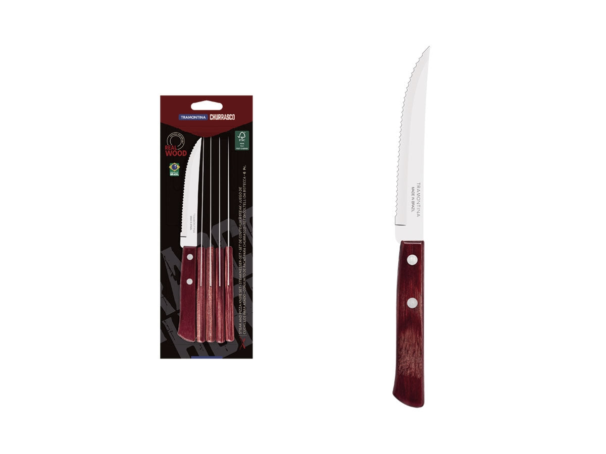 Tramontina Polywood Fsc Set Carne/Bbq 6 Pz 29899/154 Red