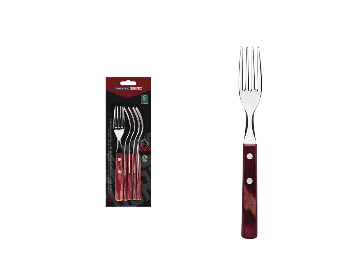 Tramontina Polywood Fsc Set Forchette Jumbo 6 Pz 29899/156 Red