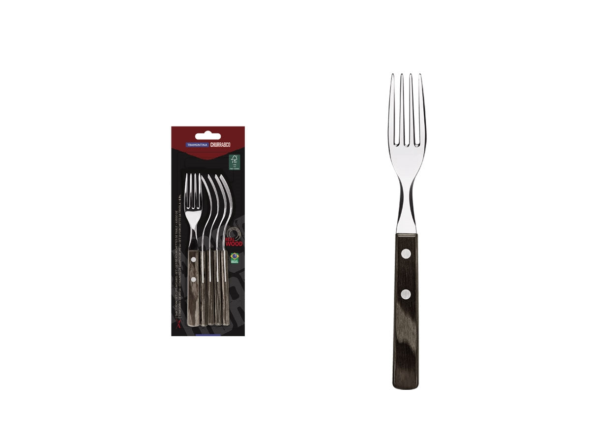 Tramontina Polywood Fsc Set Forchette Jumbo 6 Pz 29899/157 Brown