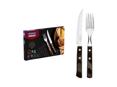 Tramontina Polywood Fsc Set Posate Carne/Bbq 12 Pz 29899/199 Brown