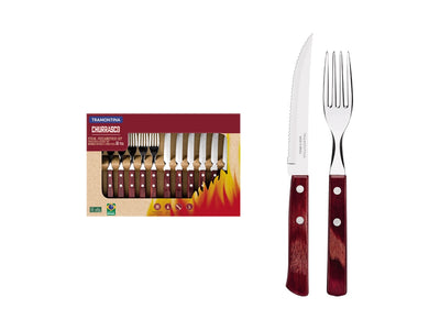 Tramontina Polywood Fsc Set Posate Carne/Bbq 12 Pz 29899/219 Red