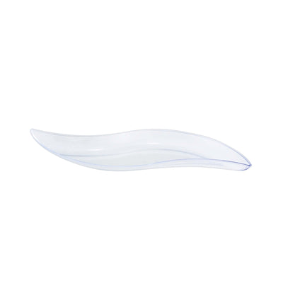 Piattino Finger Food Foglia in Plastica Trasparente 19x6,5 cm Confezione 25 Pezzi