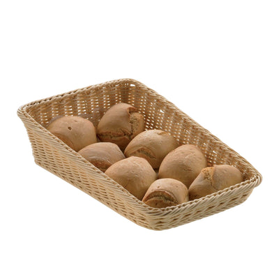Cesta Pane Inclinata Rettangolare in Vimini Plastificato 45x30 cm H 11/5 cm