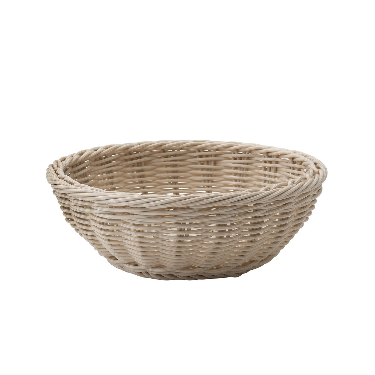 Cestino Pane Tondo in Vimini Plastificato Tortora Ø 20 cm H 6,5 cm