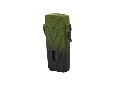 Vector Retro accendisigari jet flame green black matte