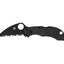 Spyderco Manbug MBKWSBK lama Wharncliffe VG-10 seghettata rivestita nera, filo dritto, FRN nero