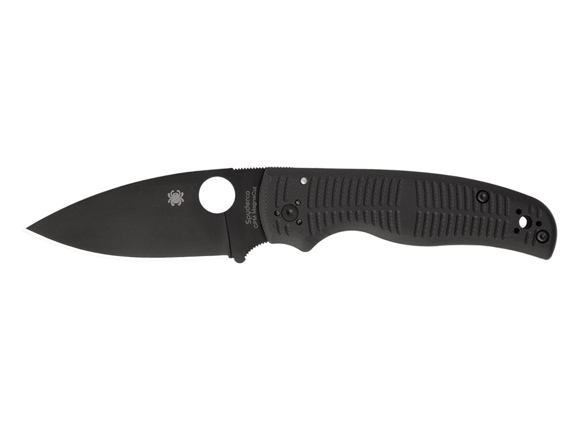 Spyderco Shaman Salt G-10 Black Magnacut Black Blade Plain C229GMCBKP