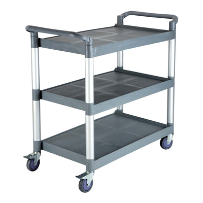 Carrello Servizio 3 Piani in Polipropilene Gambe Alluminio Piano 86x50 cm