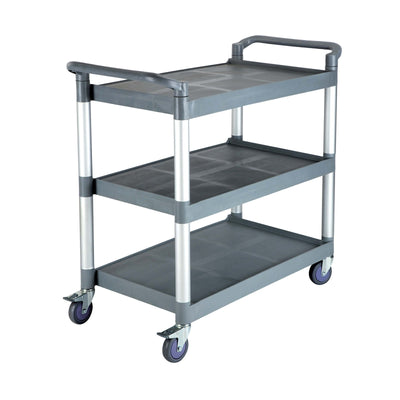 Carrello Servizio 3 Piani in Polipropilene Gambe Alluminio 86,5x42,5 cm